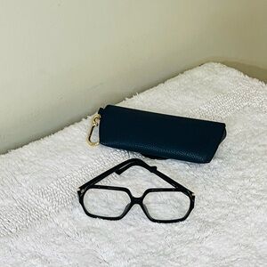 Loewe Black Oversized Eyeglasses | Gold Hardware